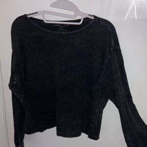 (US S) Caution To The Wind Black Long Sleeve Top